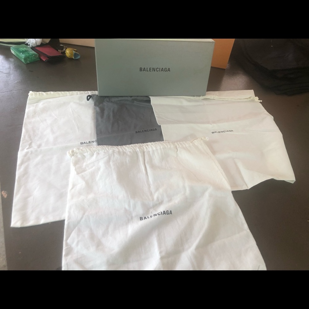 4 Balenciaga dust bags and one shoe box. All are authentic in great condition.